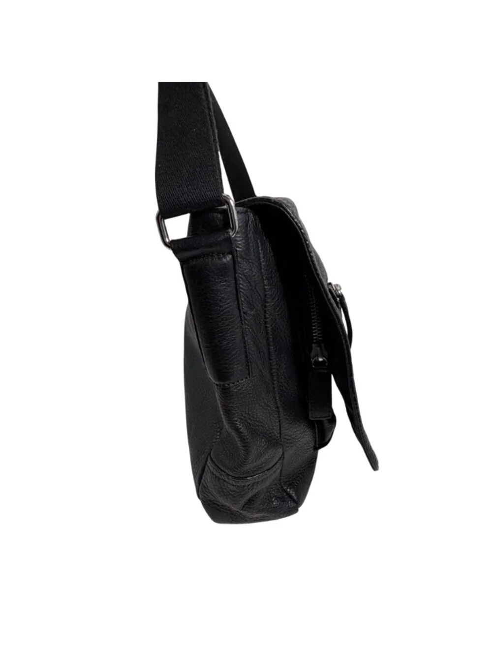 Banana Republic Greyson Black Leather Front Flap Messenger Bag Laptop Briefcase